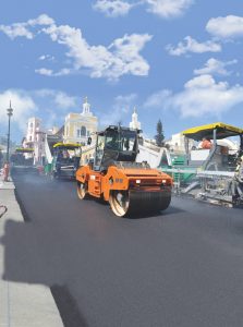 Hamm oscillation – the perfect technology for asphalt compaction along the unique ensemble of historic old town, modern government district and elegant beach promenade.