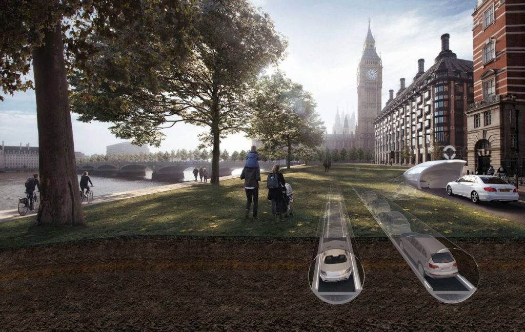 Car Tube runs cars under the city