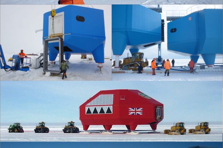 Antarctic research station Halley VI creates its own highway in the snow