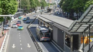 Bus rapid transit systems are a cost-effective urban transport alternative to light rail or metro.