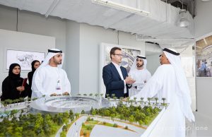 Rob Lloyd in UAE with Hyperloop Station Model