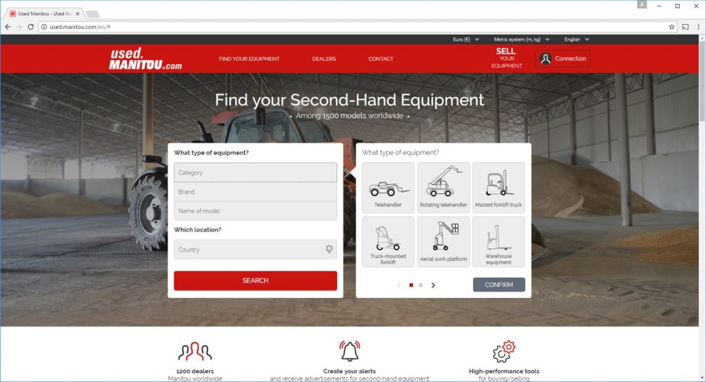 Manitou Used Website Screenshot