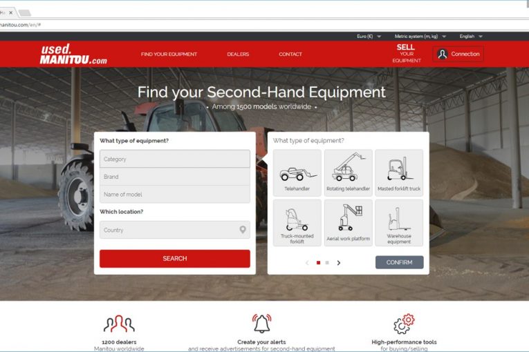 The second-hand machine website used.manitou.com is moving up a gear