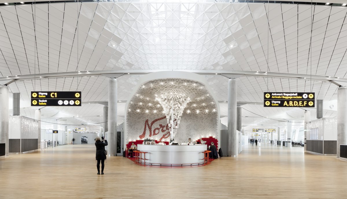 Snøhetta designs bar and interior concept for the expansion of Oslo Airport, Norway