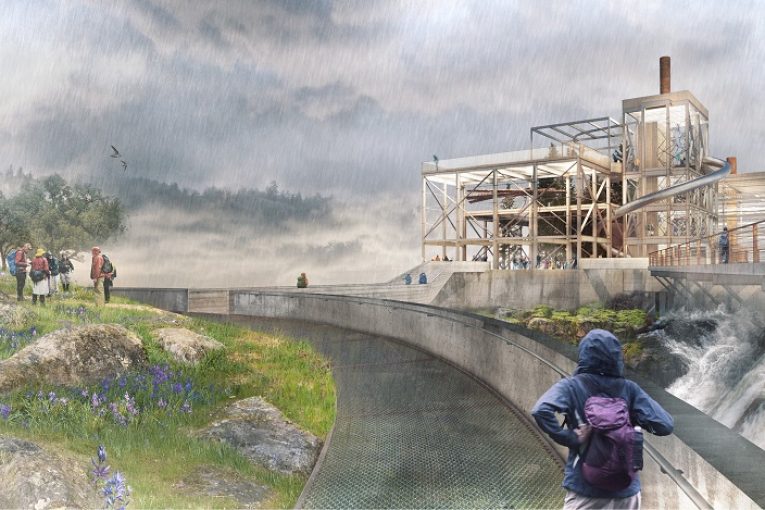 Snøhetta Reimagines Willamette Falls in Oregon, USA