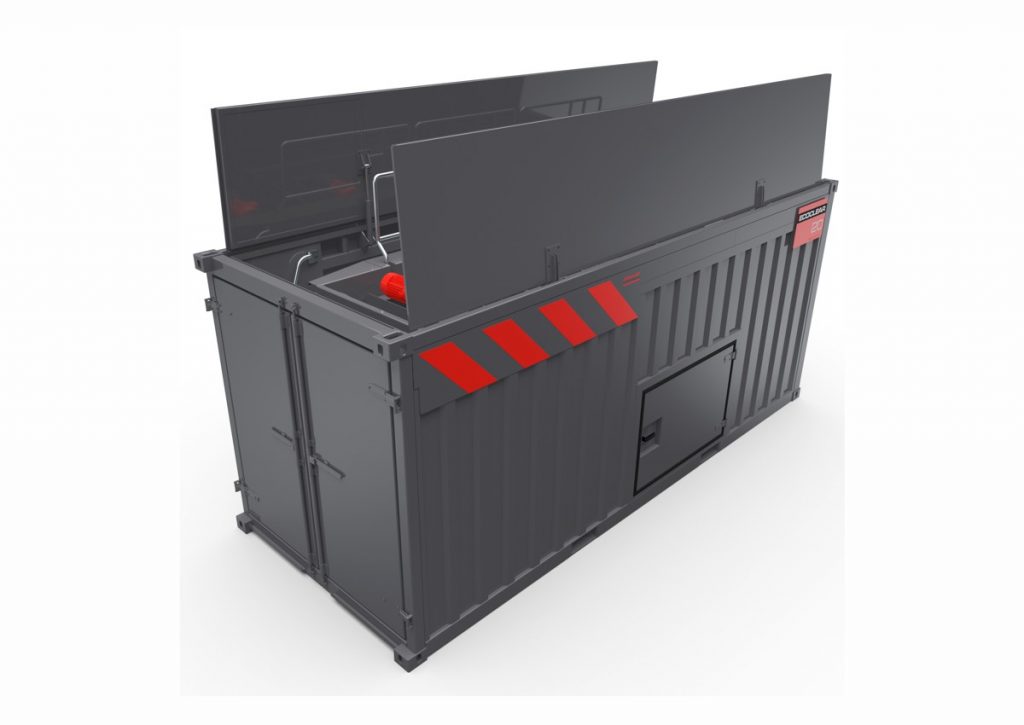 Aquajet Systems AB introduces the EcoClear® water filtration system. The innovative machine works with Aquajet’s full line of hydrodemolition robots to treat the wastewater generated by the process by neutralizing water pH and greatly reducing its turbidity so that it can be safely released back into the environment.