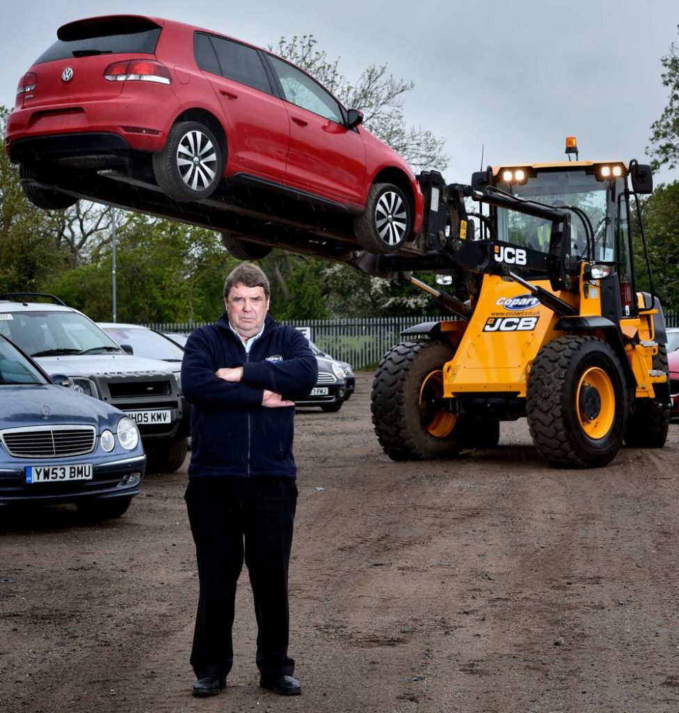 Fred Houghton, Transport Operations Manager at Copart, pictured with one of the new JCB 417 wheeled loaders.