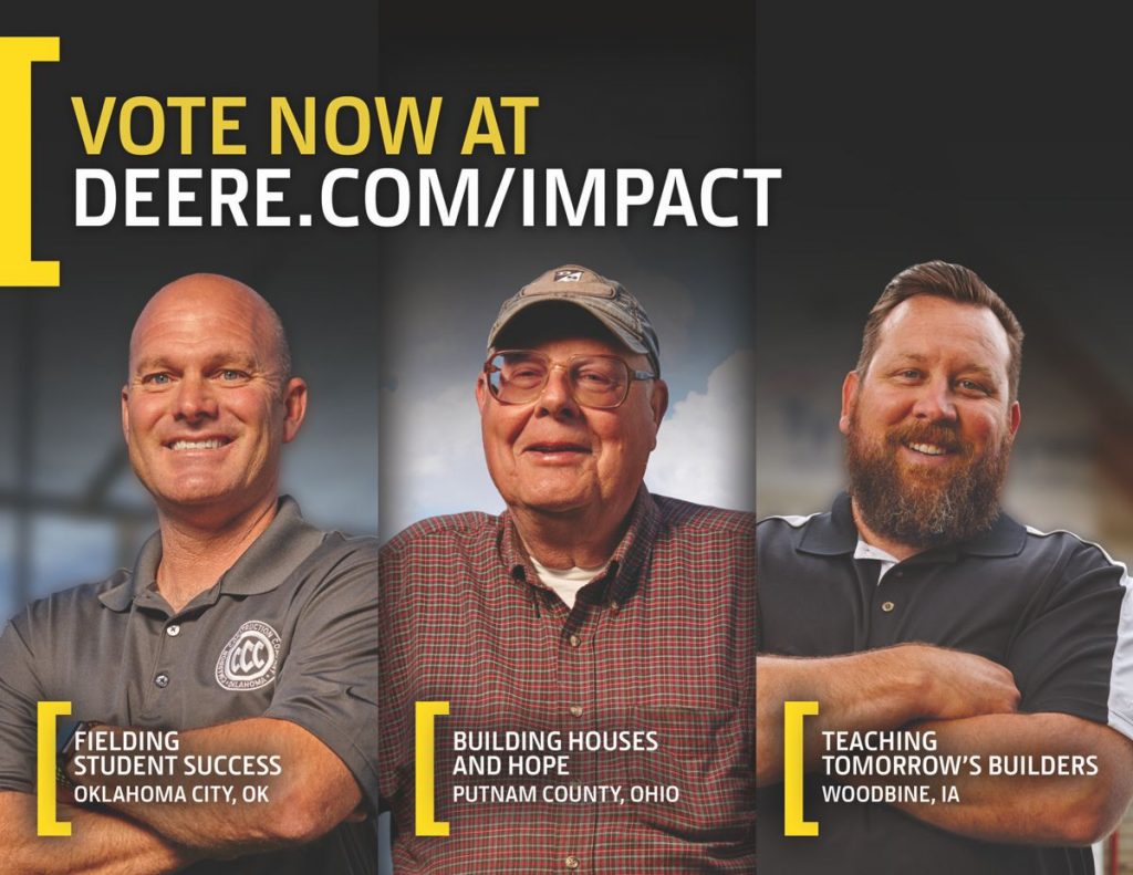 Three finalists compete to win new John Deere G Series Loader