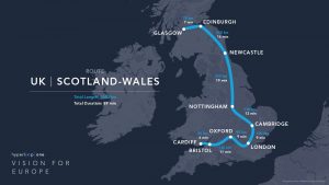 Hyperloop One route UK / Scotland / Wales