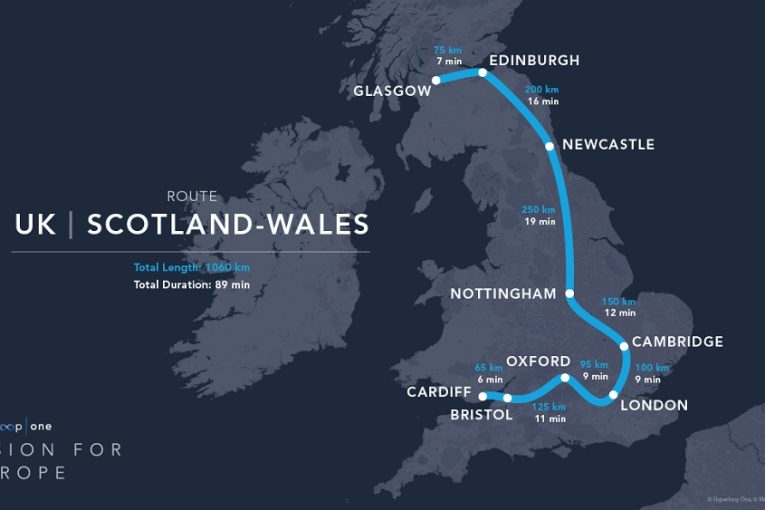 Hyperloop One reveals vision for Europe with 9 routes spanning the continent