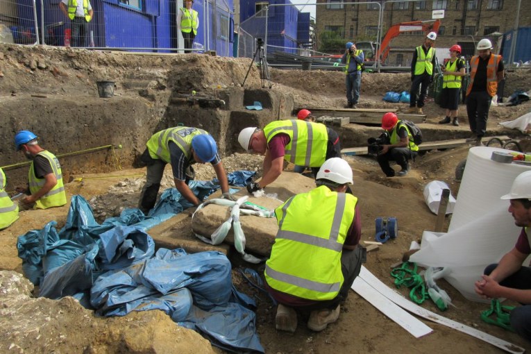 Extremely rare Roman Sarcophagus discovered during construction in London