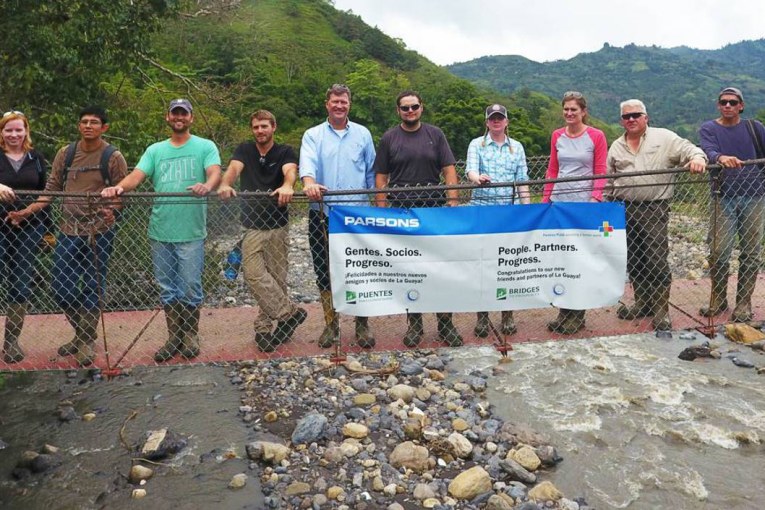 Parsons partners with Bridges to Prosperity to construct a footbridge in Panama