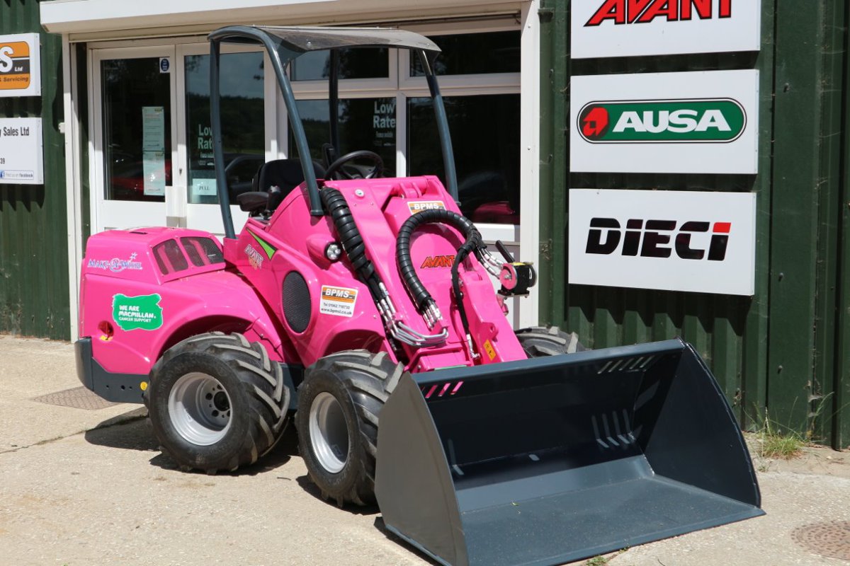 BPMS produce pink Avant wheel-loader to support Make a Wish Foundation and Macmillan Cancer