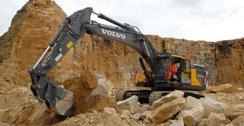 The Volvo EC380E crawler excavator will rehandle waste product which will be used in land restoration.