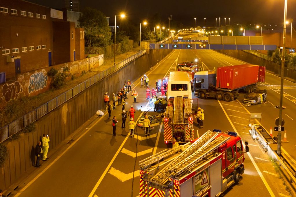 Highways England joined together with the emergency services including West Midlands Fire Service and West Midlands Ambulance service for a special training exercise in Birmingham.