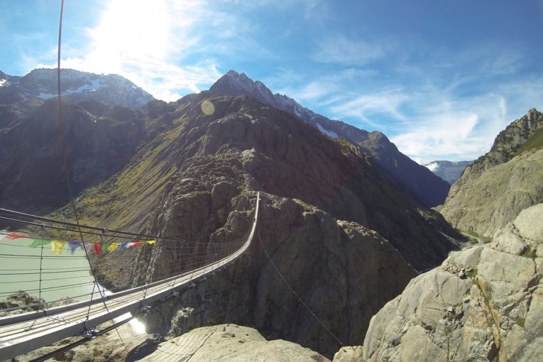 Swiss Alps pedestrian suspension bridge opens