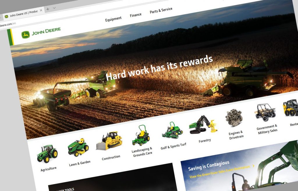 John Deere rolls out their new website