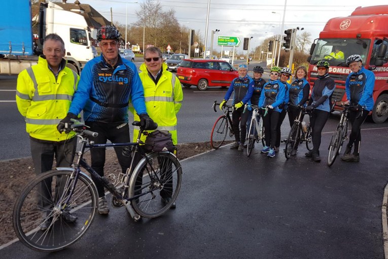 Cyclists celebrate Highways England £1.1m junction improvements in Ellesmere Port
