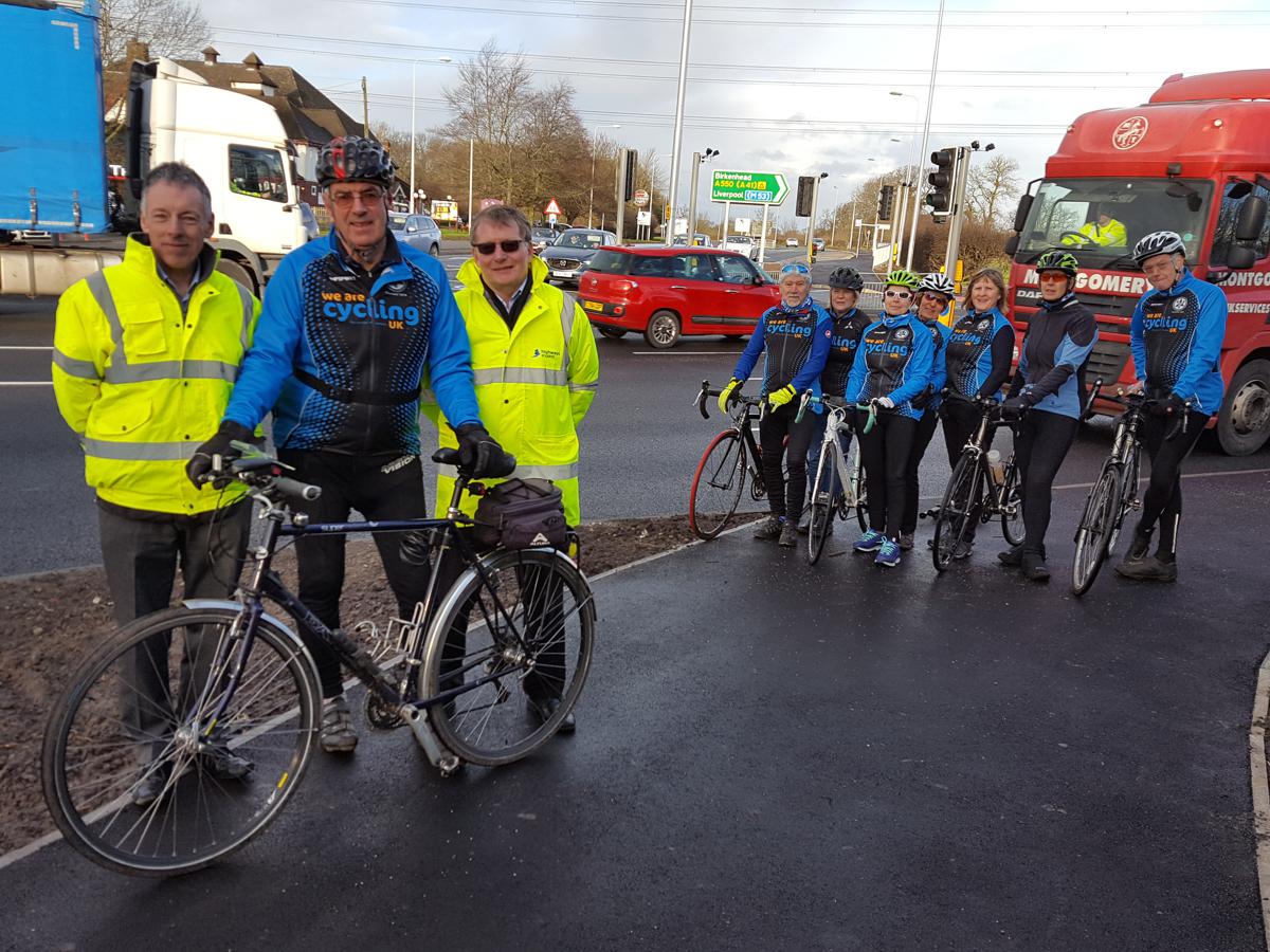 Cyclists celebrate Highways England £1.1m junction improvements in Ellesmere Port
