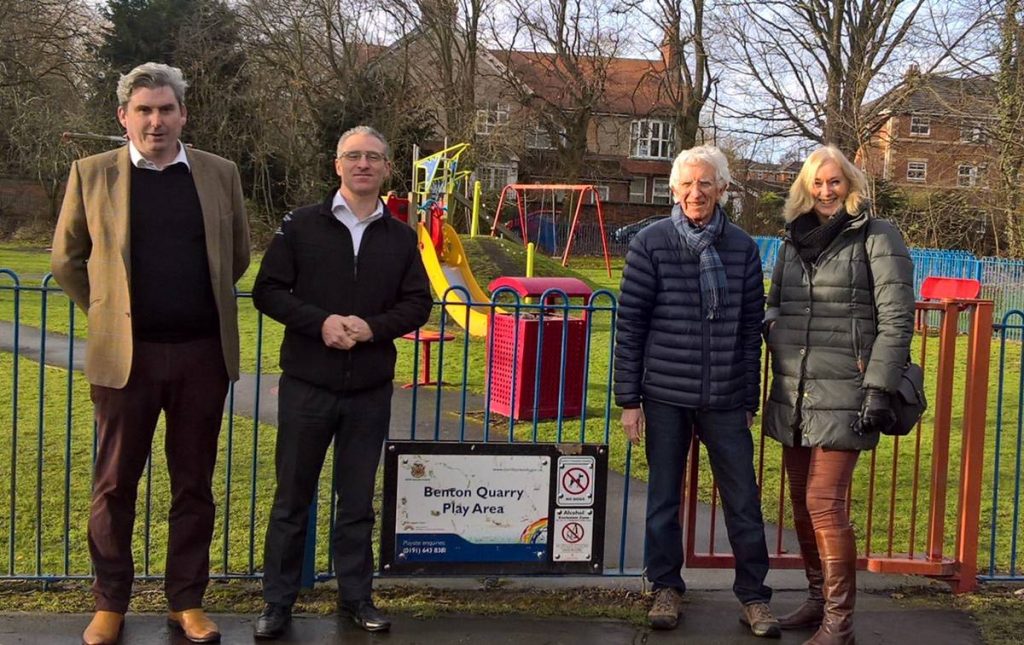 From left to right - James Keogh from Sisk Lagan, Steven Cox from Highways England, Lionel Hehir and Councillor Janet Hunter