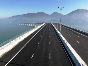 Viaduct section of the Hong Kong to Macau Bridge passes load testing