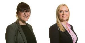 Solicitors Kara Price and Sarah Wales from law firm Womble Bond Dickinson