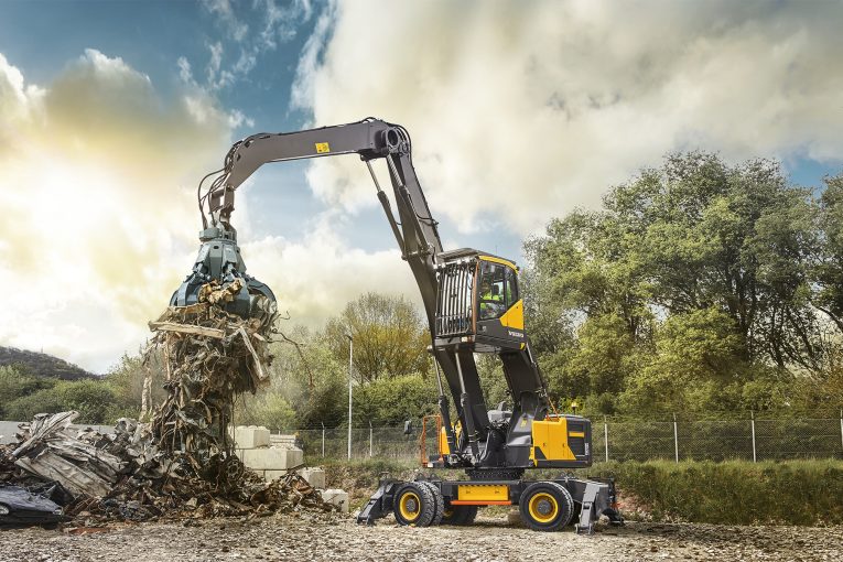Volvo introduces the EW240E their strongest and most innovative material handler