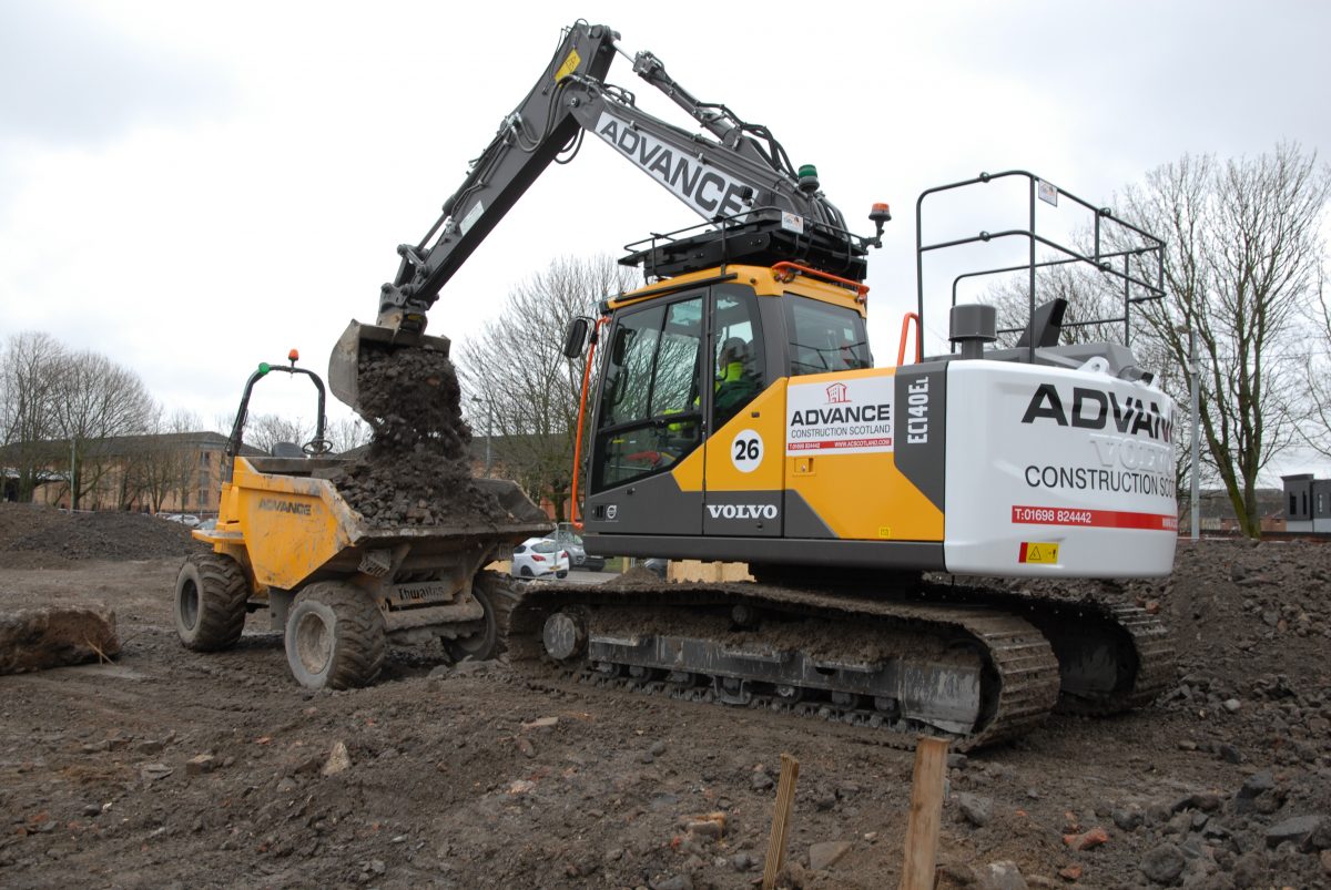 Construction Advances in Scotland with Volvo Excavators