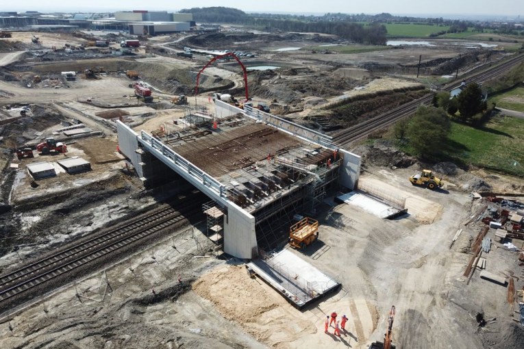 New bridge takes shape at Thorpe Park, Leeds