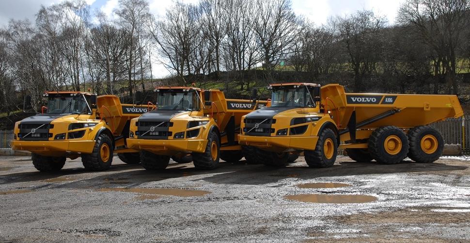 Trio of Volvo A30G articulated haulers head for J C Balls and Sons in Derbyshire