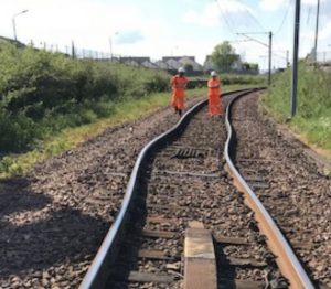 Buckled rails at Wishaw near Glasgow - 28 May 2018
