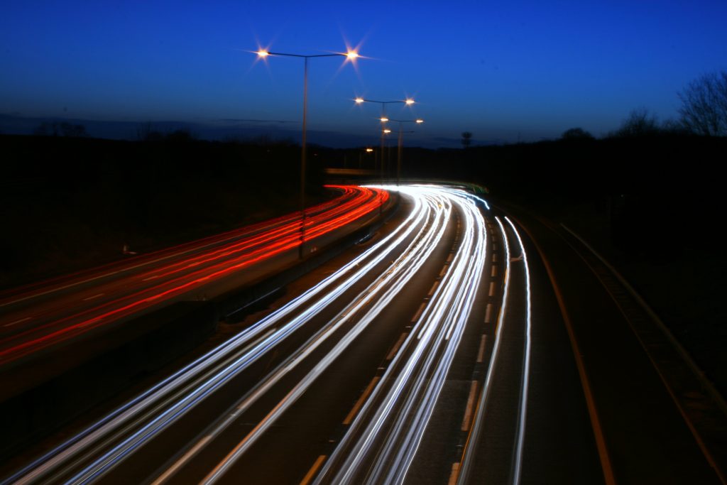 M25 at night - Photo by Bob McCaffrey