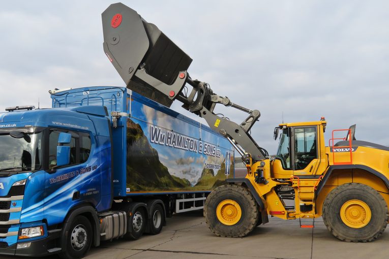 Scotlands William Hamilton and Sons kick-off with a Volvo loading shovel