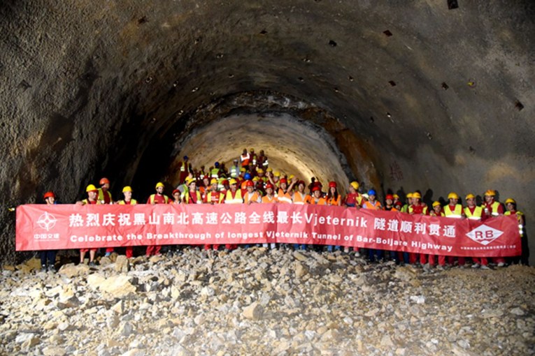 The longest tunnel of the Bar-Boljare Highway Project in Montenegro breaks through