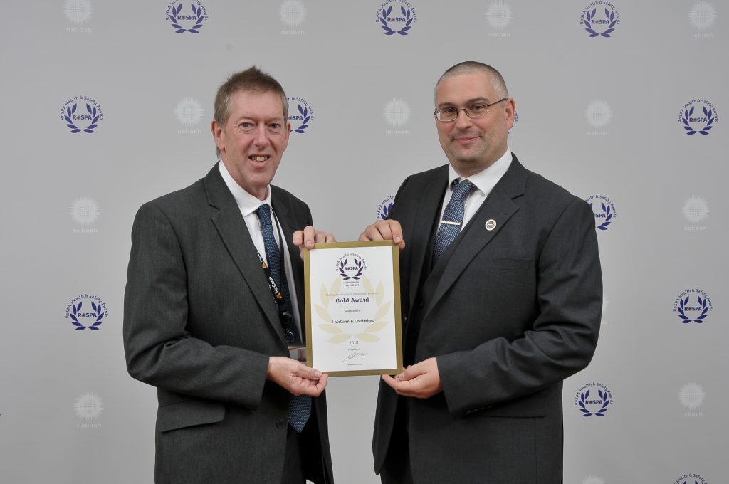 McCann wins coveted RoSPA Gold Award