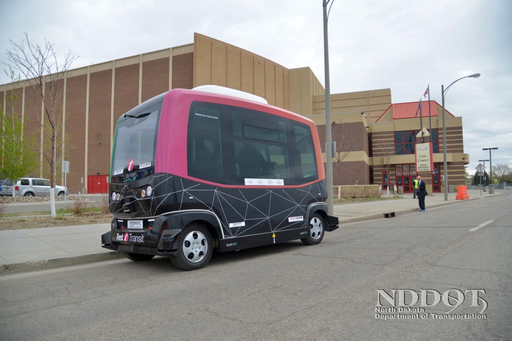 NDDOT celebrated 100 years with a Transportation Expo at the Bismarck Civic Center Event Center. An automated bus gave attendees a chance to take a ride in the future on an advancing technology.