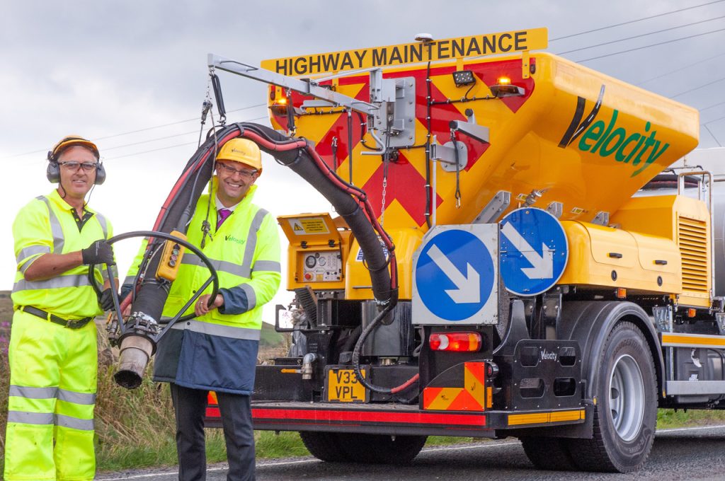 Velocity’s operator Darren Parmley and managing director Dominic Gardner with the new machine