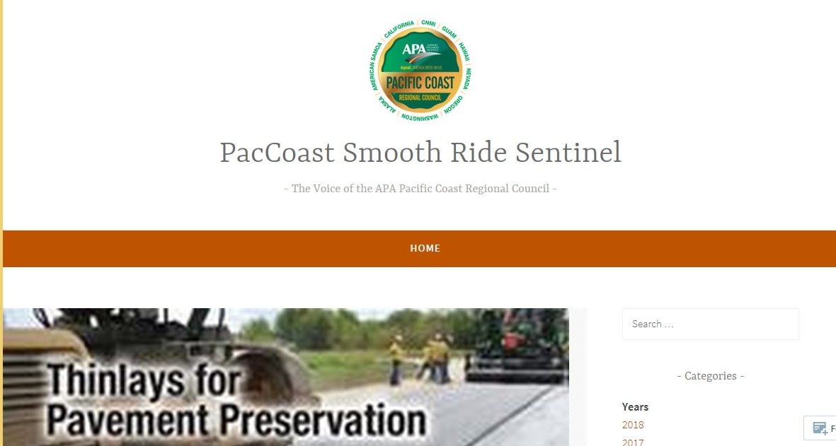 APA Pacific Coast Regional Council Blog highlights US Asphalt Pavement Industry
