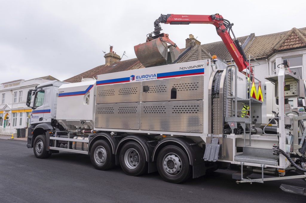 Eurovia Specialist Treatments adds new Breining applicator to Micro Surfacing fleet - Photo by Spencer Griffiths