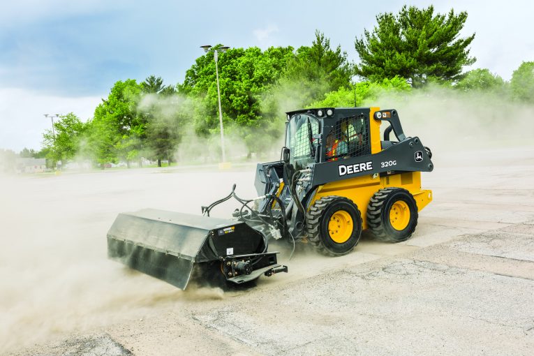 New John Deere Angle and Pickup Brooms make snow and debris clean-up easy