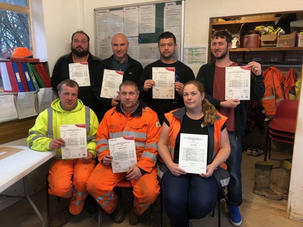 Left to right, top row - Sam Howells, Russell Collier, Nigel Baugh, Matthew Mclean; bottom row - Glen Parke, Andrew Hart and Claire Selby, MIQ.