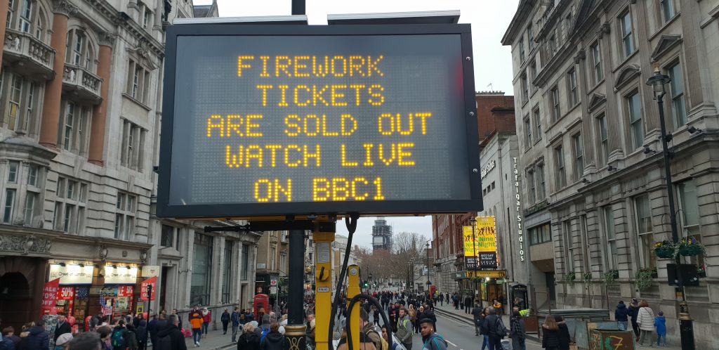 A-Plant Lux equipment installed during the Mayor of London's New Year's Eve celebrations