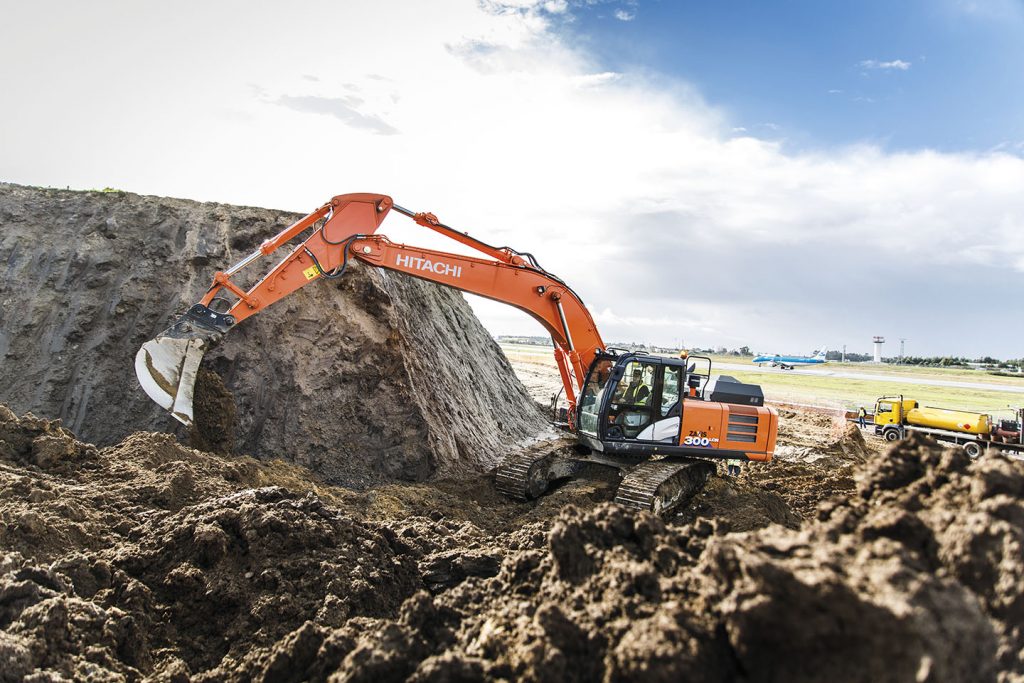 Hitachi excavator digs in at Porto Airport project in Portugal