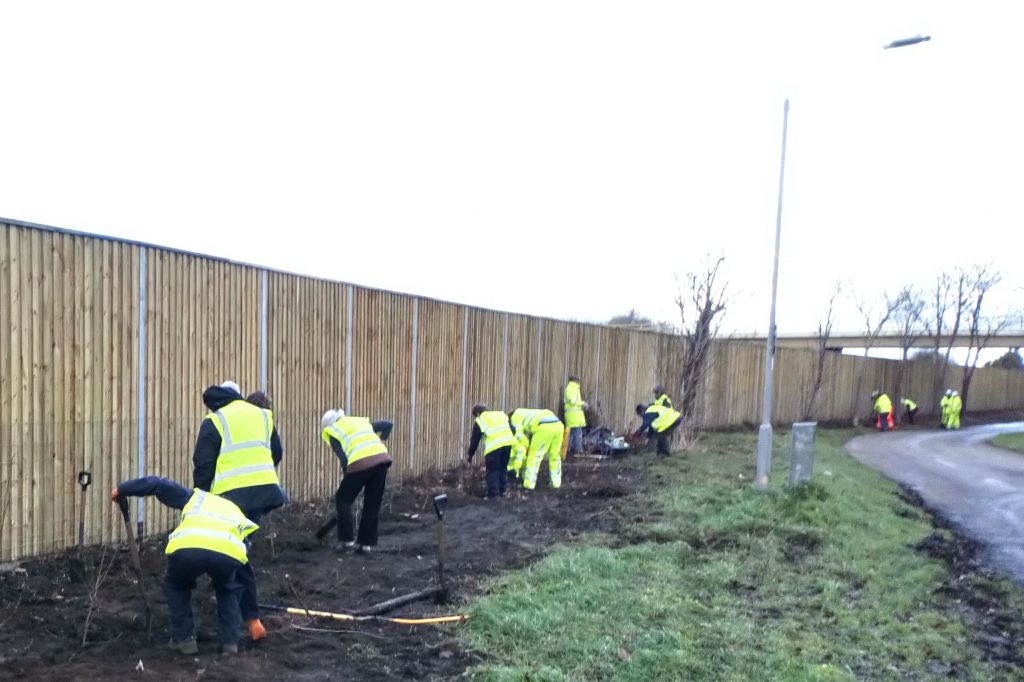 Noise barrier volunteers