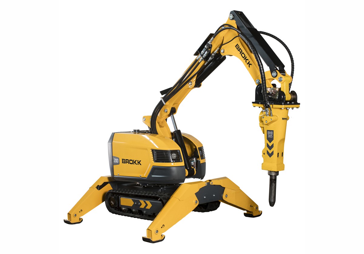 The Brokk 200 packs the punch of a 3 ton demolition robot in a 2 ton package