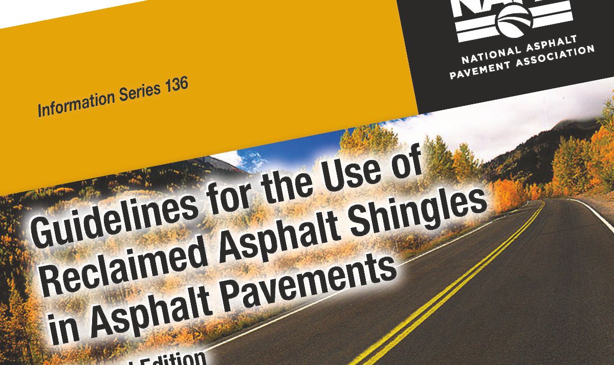 NAPA updates Use of Shingles in Asphalt Pavements Guide