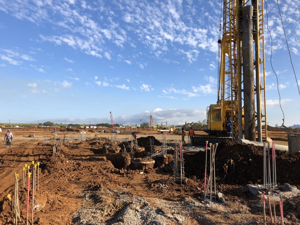 General view of the site with Franki hard at work in the foreground.