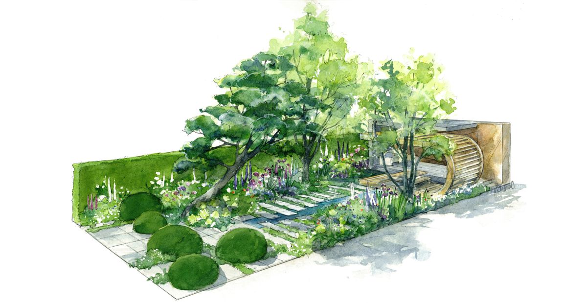 The construction of the Morgan Stanley Garden – seen here in this architect’s sketch – will be the first major project for Volvo’s new electric ECR25.