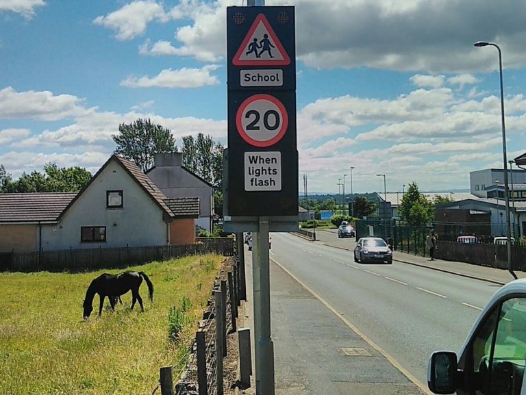 School Warning with 20mph Flashers VAS NI