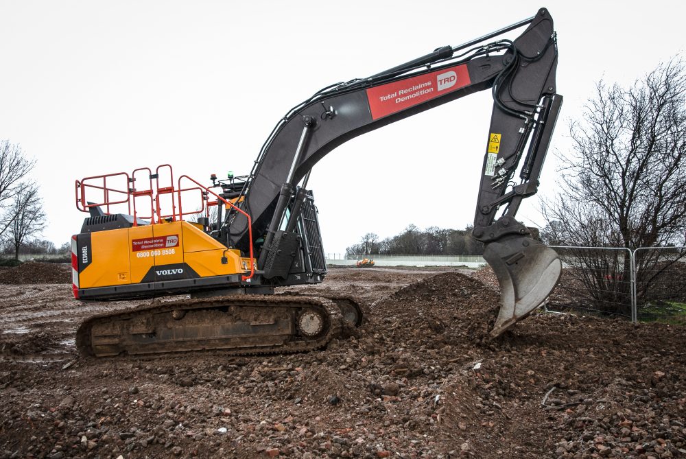 Excavator specially rigged for demolition goes to Total Reclaims
